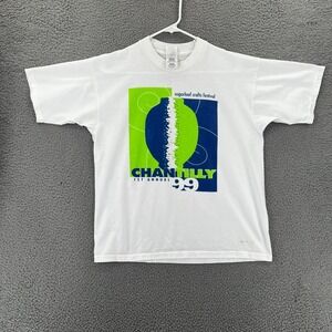 Vintage Fruit Of The Loom Chantilly '99 Crew Neck T-Shirt Men's Large White READ
